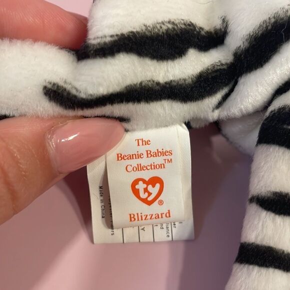 1996 Vintage Ty Beanie Baby Blizzard the White Tiger Excellent Condition 9” NWT - Picture 11 of 12